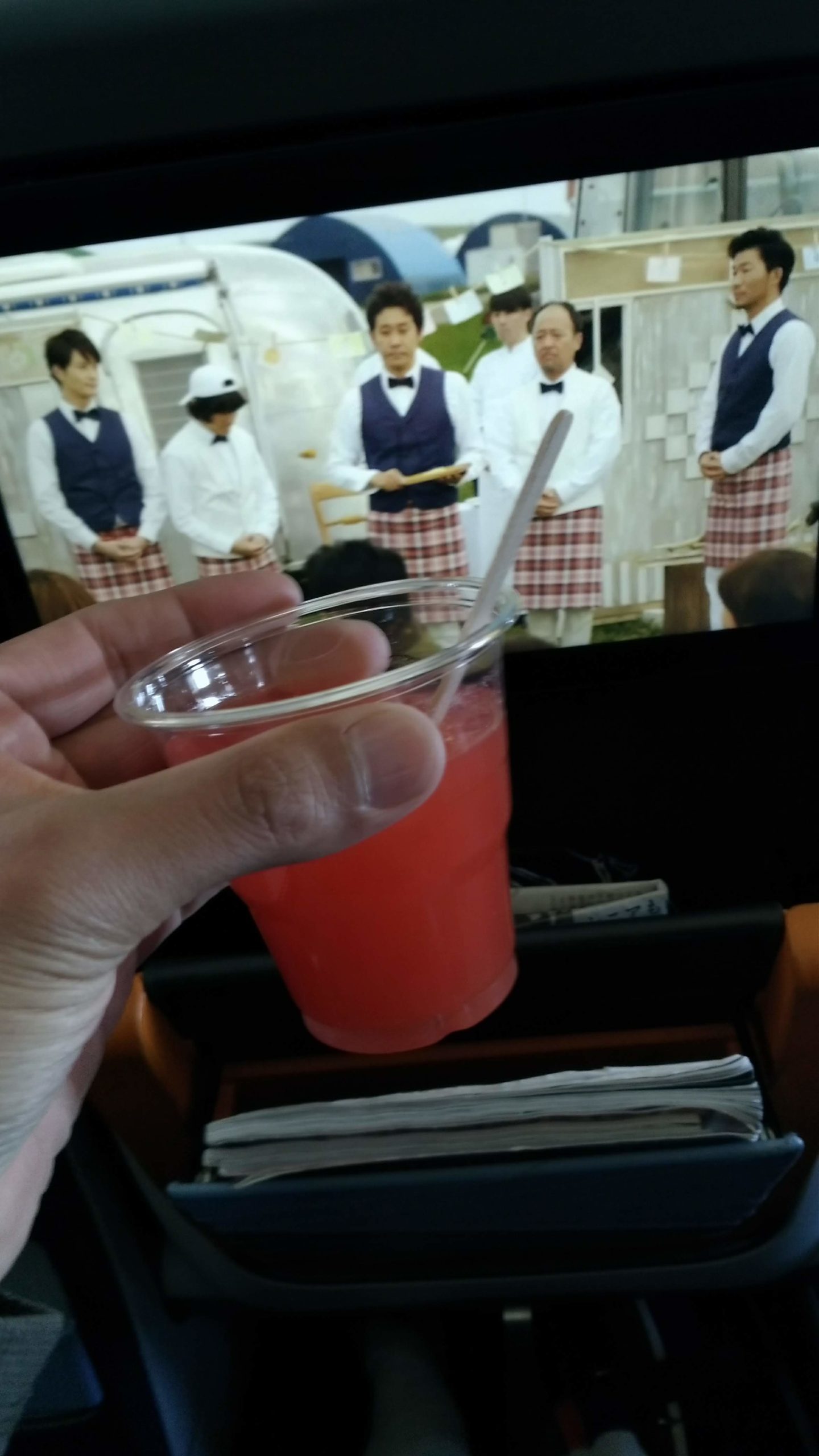 シンガポール航空　ロサンゼルス→成田　飲み物　シンガポールスリング